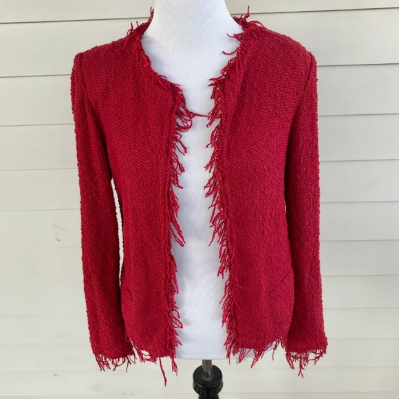 IRO Red Fringed Blazer - Picture 1 of 9